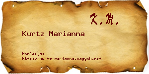Kurtz Marianna névjegykártya